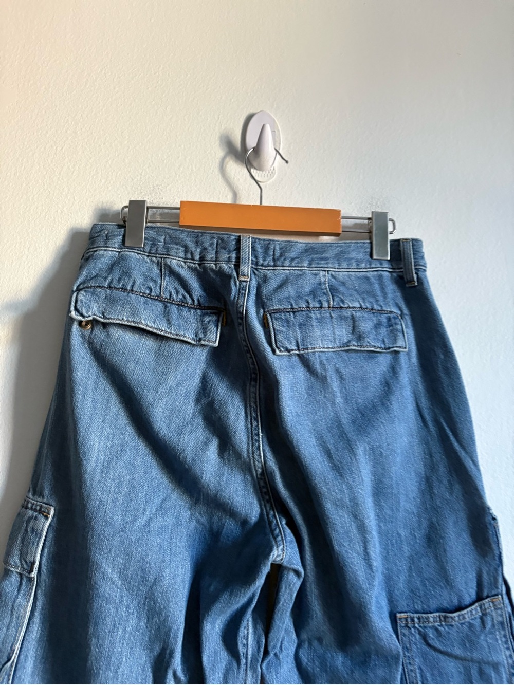 Aritzia Denim Forum Sz 29 Millie High Rise Cargo Denim Utility Baggy Jeans - Picture 5 of 12